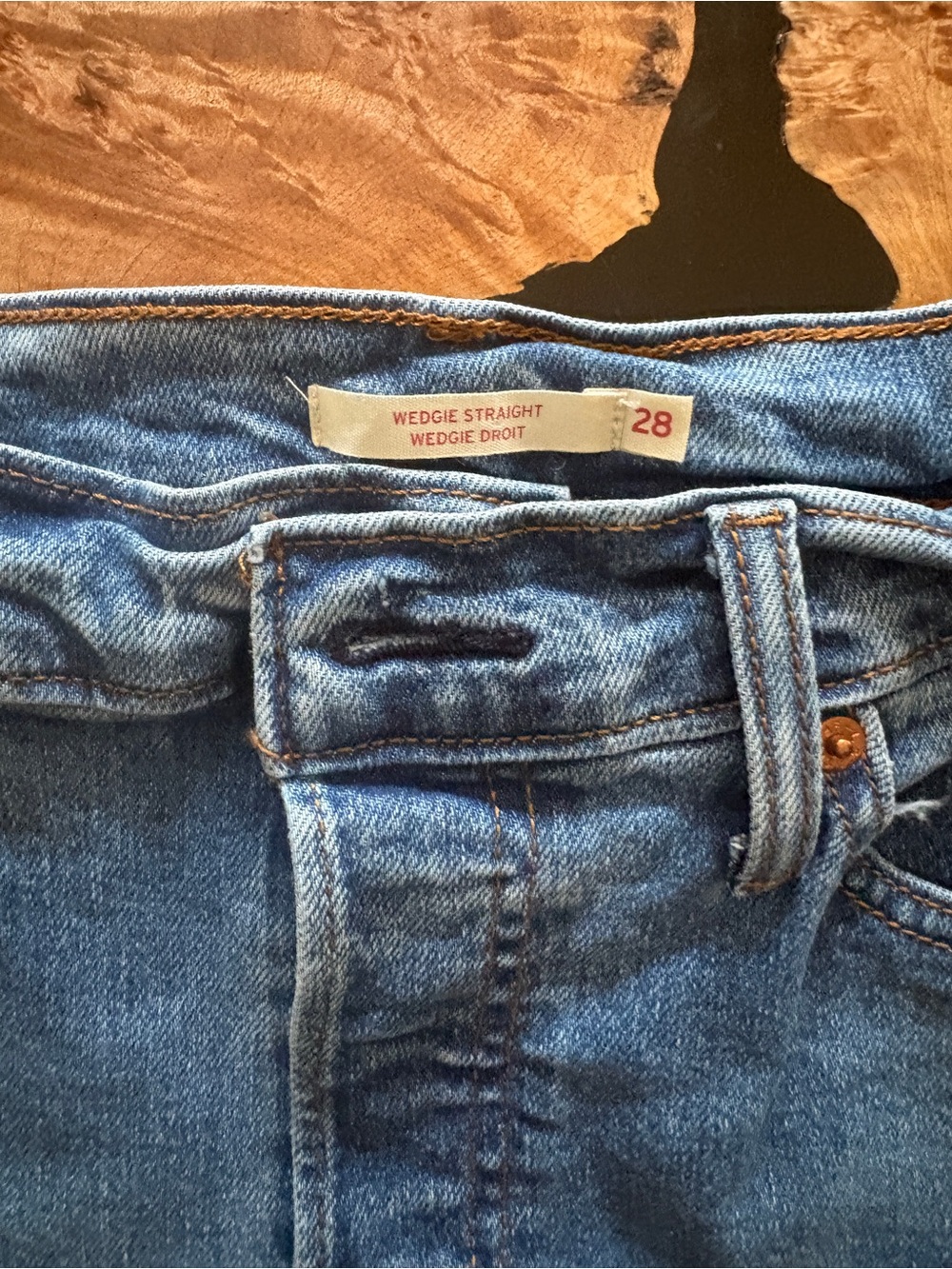 Levi's wedgie Medium Blue High-Rise Straight Jeans